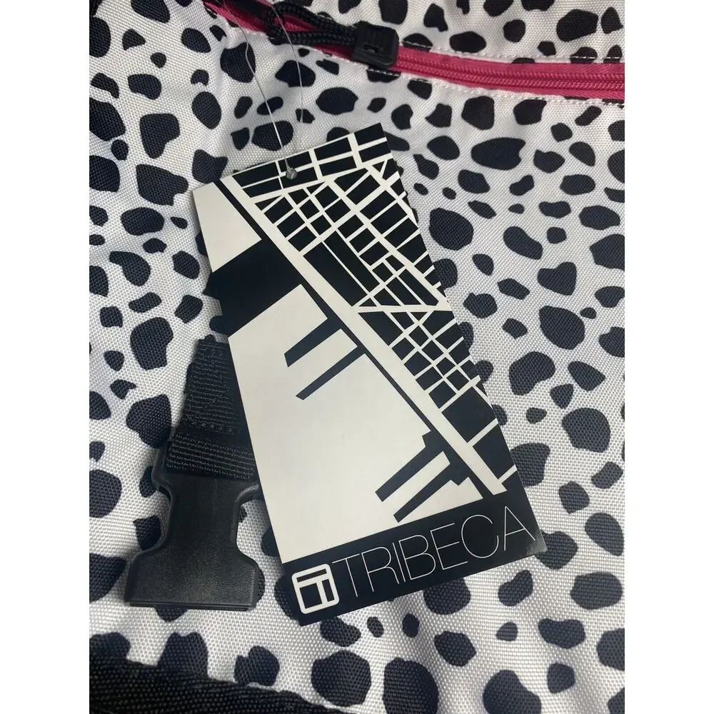 Tribeca Messenger Bag Animal Print White Black 16x12 Laptop Books Adjust Strap 1